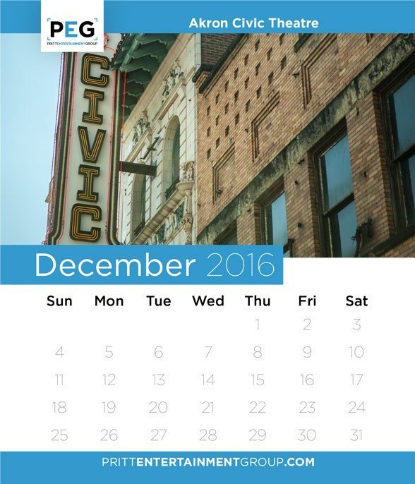 PEG Downtown Akron Calendar Pritt Entertainment Group